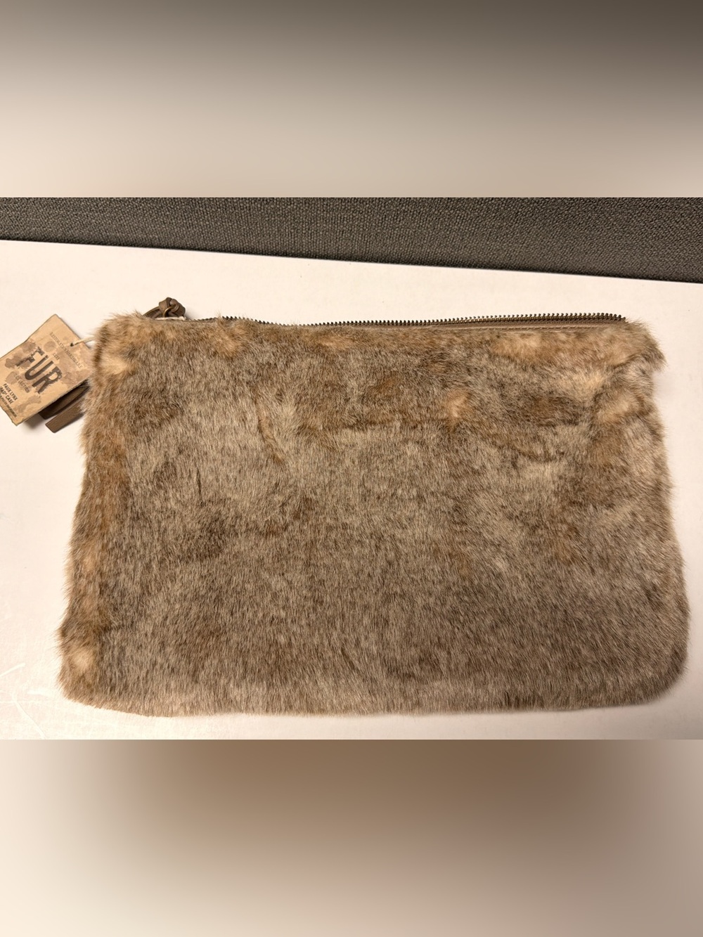 Restoration Hardware Faux Fur Tablet Sleeve in Light Brown